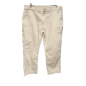 CARHARTT Carpenter Work Pants Mens 42x30 Twill Khaki Relaxed Fit Utility Durabl‎